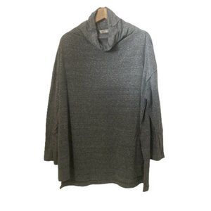 We The Free People Sweater Womens XS Gray Oversized Mock Neck Tunic Lounge